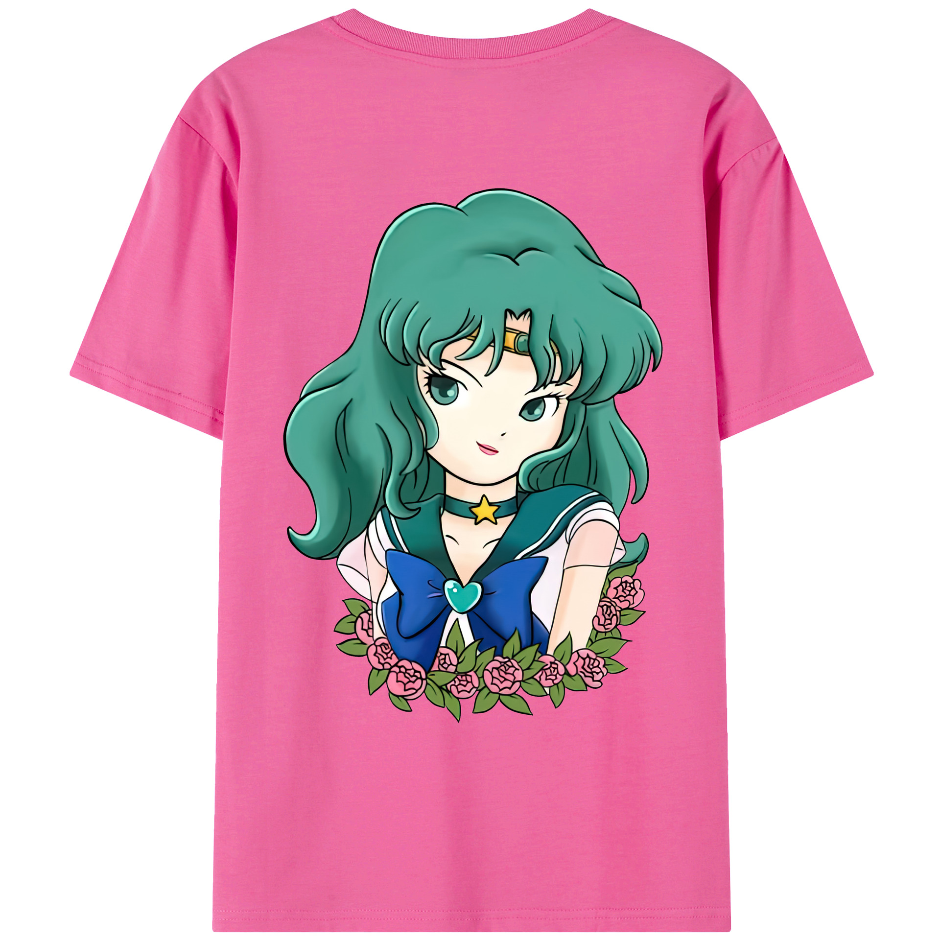 （画像用） 美少女戦士セーラームーン 海王 みちる（かいおう みちる） Sailor Moon Kaiou Michiru レディース半袖Tシャツ(バックプリント)